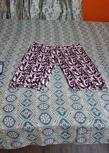 Vibrant Purple Floral Print half Pants