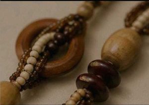 Boho Wooden Beaded Statement Necklace