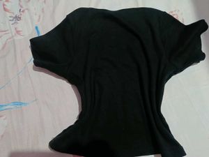 Black Square Neck Crop Top
