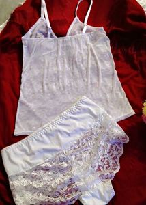 White Lace Camisole and Shorts Set
