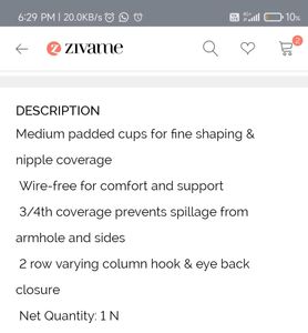 34C Padded Bra (Non-wired)