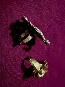 Ethnic Peacock &amp; Floral Ring Set