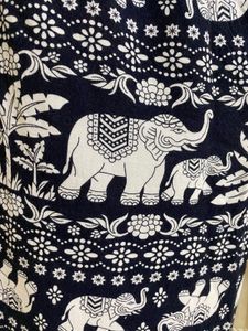 Boho Elephant Print Wide Leg Pants