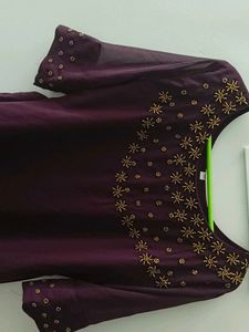 Elegant Maroon Embroidered Kurta