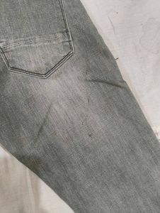 Stylish Grey Distressed Jeans