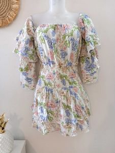 Boho Floral Tiered Mini Dress