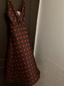 Stylish Red &amp; Black Printed Maxi Dress