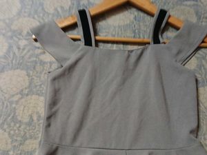 Cute Grey Peplum Dress