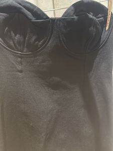 Zara Corset-Inspired Little Black Dress – M