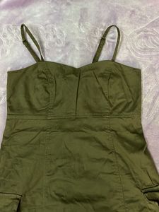 Zudio Olive Green Mini Dress