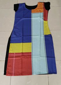 New Unused Printed Crepe Straight Kurta