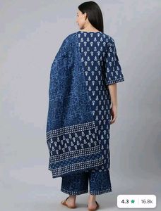 Libas Blue Ethnic Motifs Printed Pure Cotton