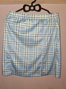 Cute Blue Plaid Mini Skirt