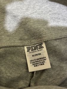Pink Grey Leggings with Blue Stripe