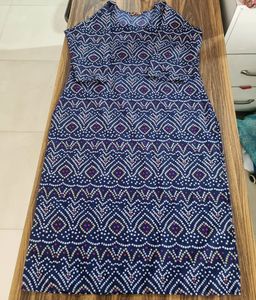 Trendy Navy Blue Printed Kurti