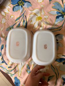 Set of 2 Floral Design Dishes