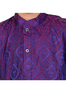 Boys' Purple Kurta Pajama Set