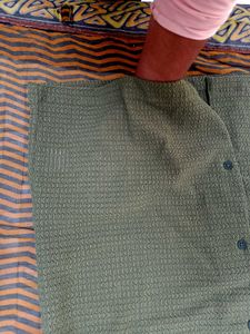 Men's Green Textured Shirt