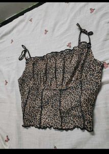 Leopard Print Smocked Camisole Top