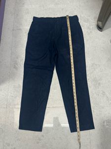 Mens Linen Navy Blue Trousers