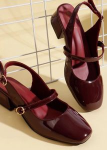 Maroon Patent Mary Jane Heels