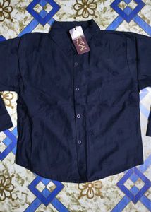 women Embroidered Navy Blue Shirt