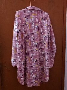 Unique Text Print Shirt Dress