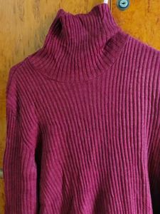 Ribbed Turtleneck Maxi Dress