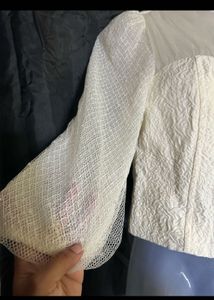 Elegant Off-White Textured Blouse