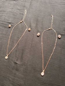 Elegant Rose Gold Necklace &amp; Earring Set combo of
