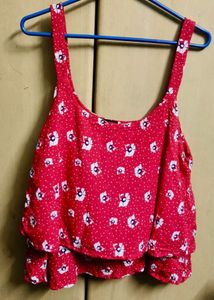 Red Floral Tank Top