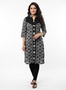 Western Black & White Kurti