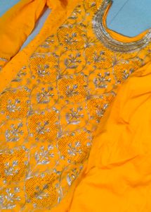 Stunning Yellow Embroidered Lehenga Choli Set