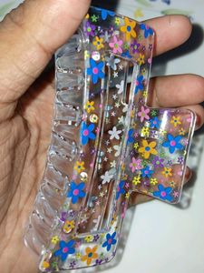 Transparent Floral Claw Hair Clip🌸👌💙