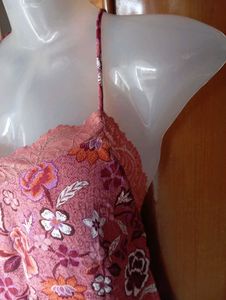 Floral Lace Trim Cami Pajama Top
