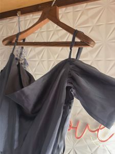 Sleek Grey Off-Shoulder Dress