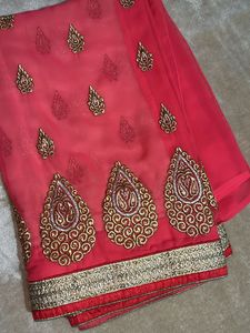 Pink Festive Saree With Blouse