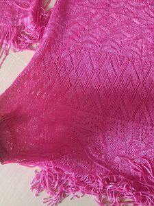 Fringed Knit Mini Dress