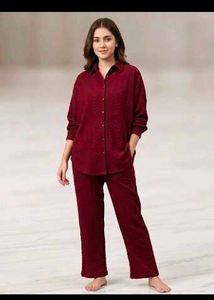 Maroon Textured cord set
