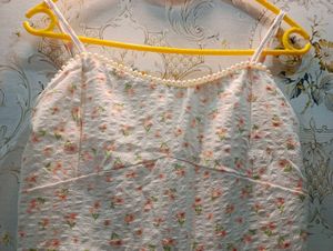 Floral Print Mini Dress with Pearl Trim