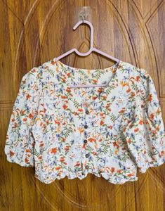 AND Floral Print Cropped Top