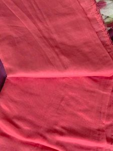 new peach saree with scalp thread on boarder