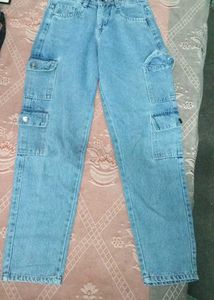 Light Wash Cargo Jeans