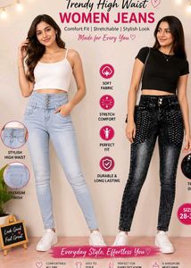 Combo ✨High-Waisted Denim Jeans - Set of 2