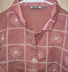 Chic Embroidered Square Patterned Blouse