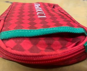 DeRucci Red Checkered Pouch
