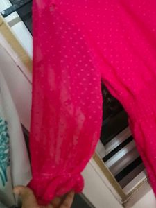 Vibrant Pink Georgette Dress