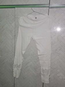 White Lace Trim Palazzos