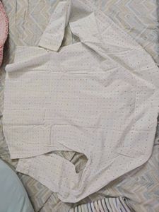 2 White Polka Dot Button-Up Shirt