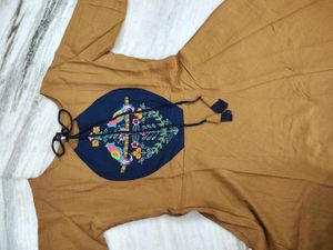 Elegant Brown Anarkali Dress